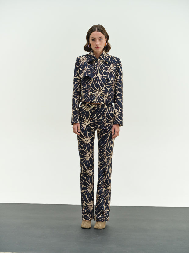 Εμπριμέ Μπλέ Παντελόνι