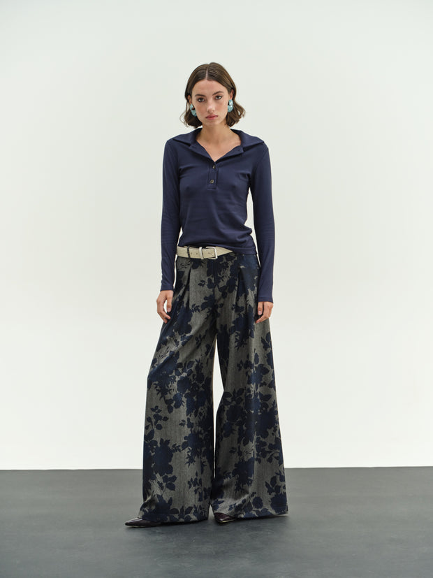Floral Pleated Pants