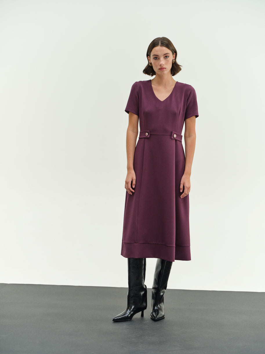 Midi crep dress clos