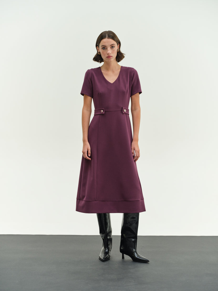 Midi crep dress clos