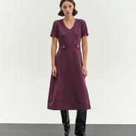 Midi crep dress clos