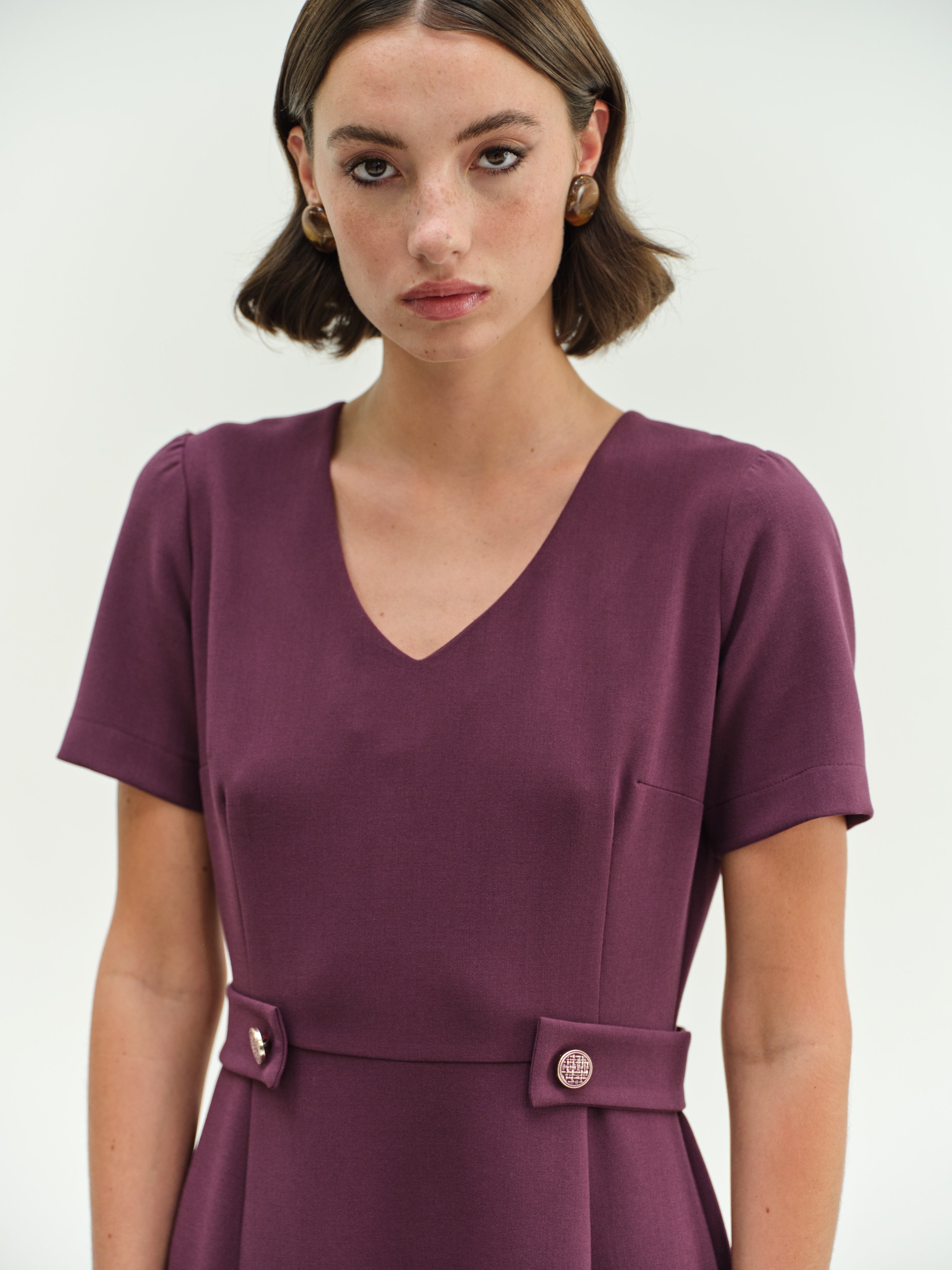 Midi crep dress clos