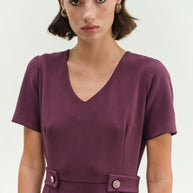 Midi crep dress clos