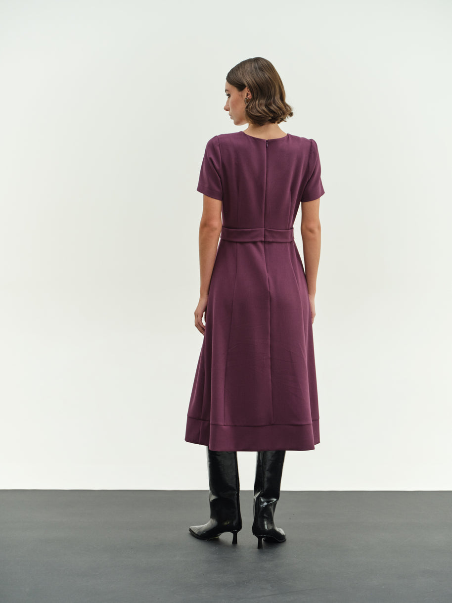 Midi crep dress clos