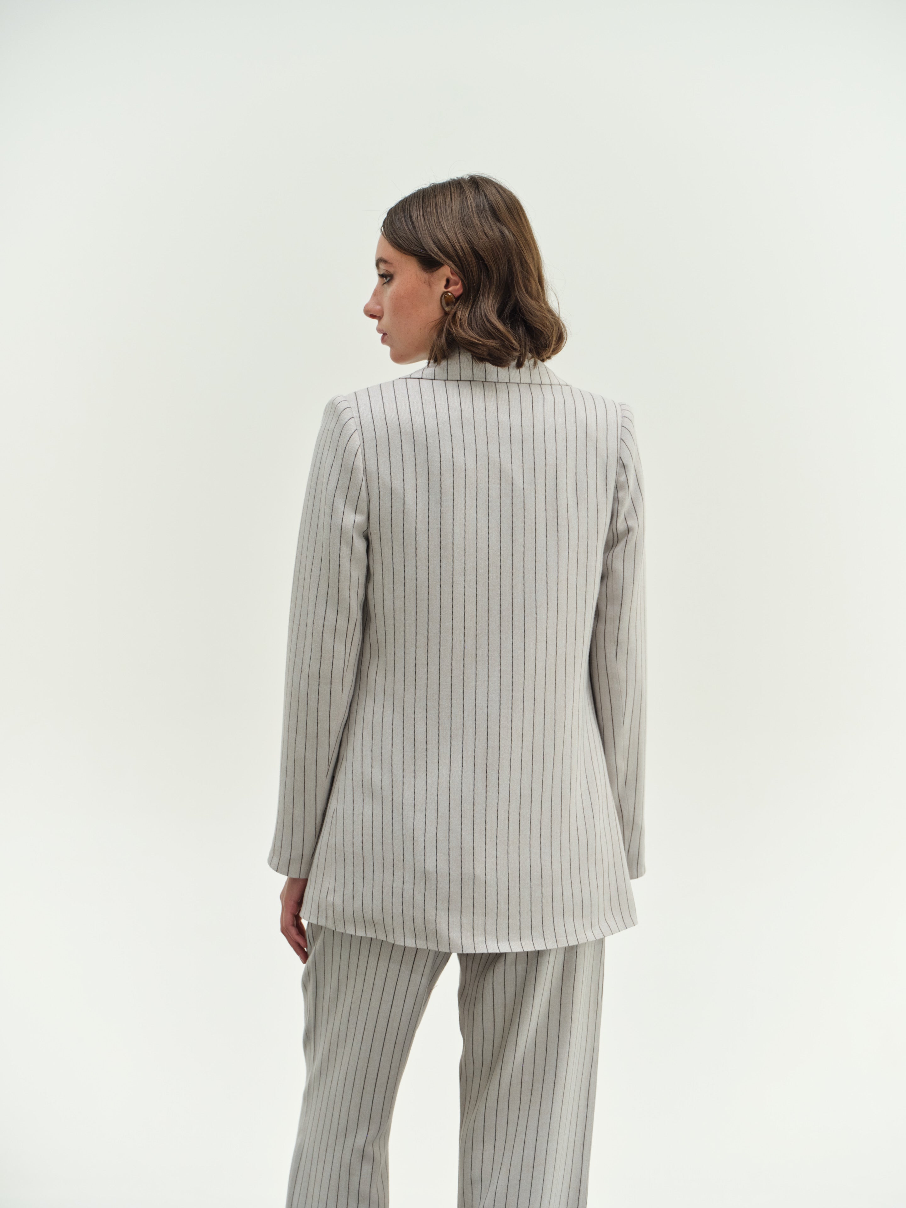 Striped Double Breasted Jacket