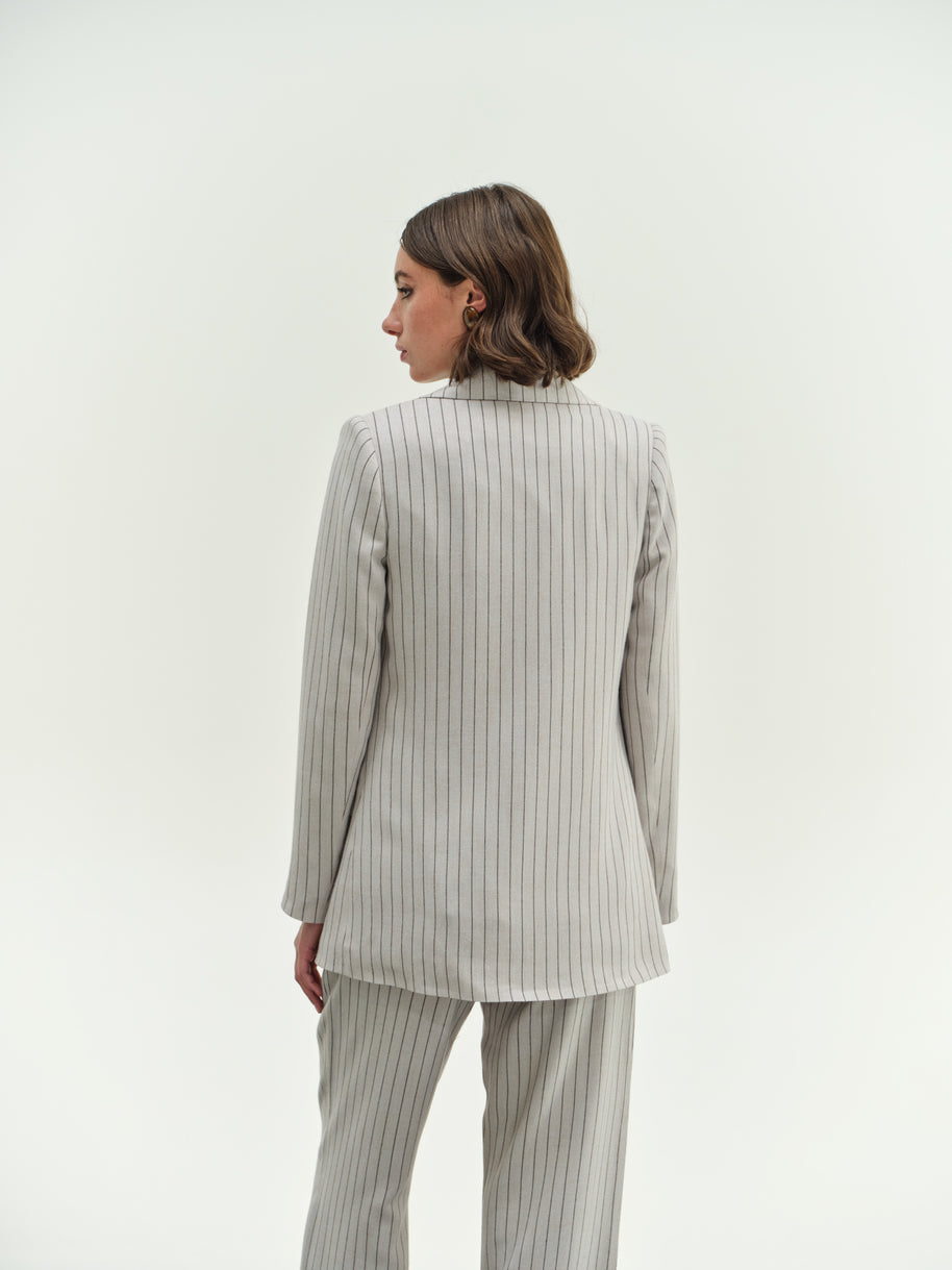 Striped Double Breasted Jacket