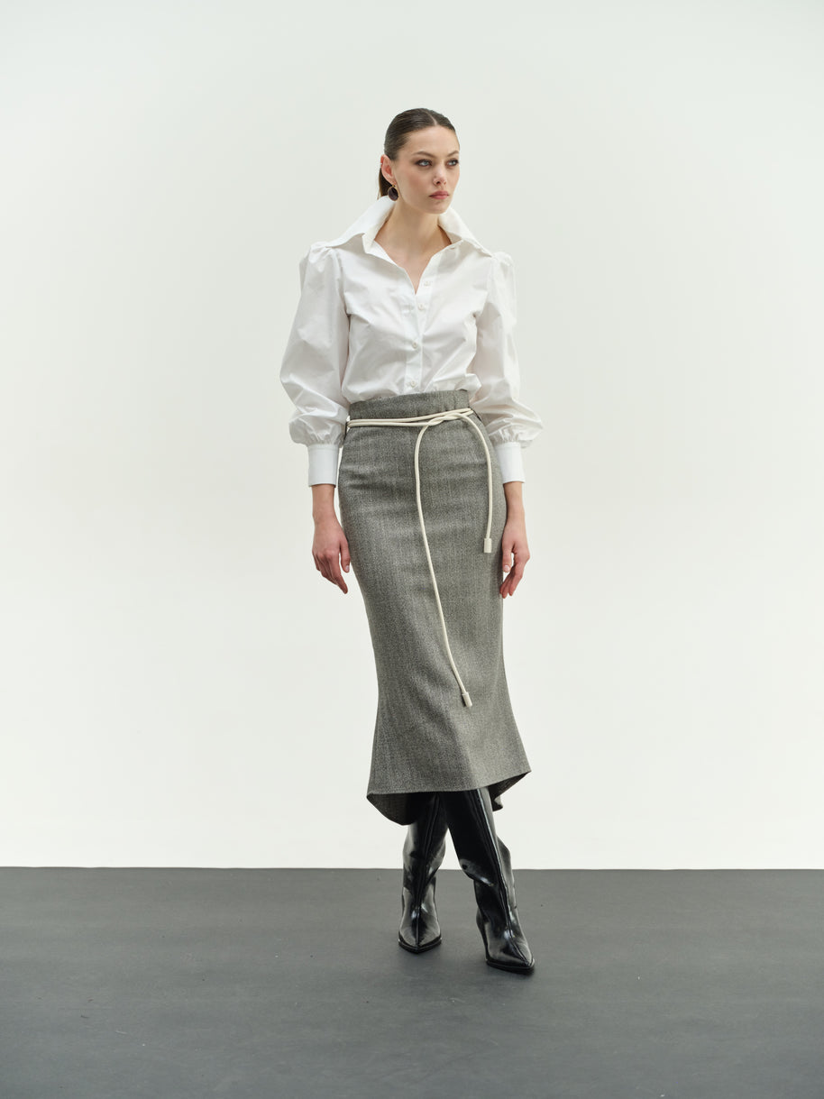 Herringbone Midi Skirt