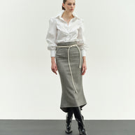Herringbone Midi Skirt