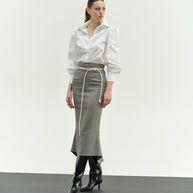 Herringbone Midi Skirt