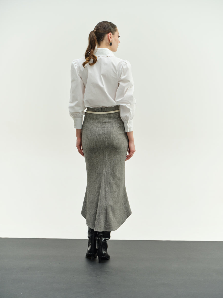 Herringbone Midi Skirt