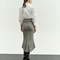 Herringbone Midi Skirt