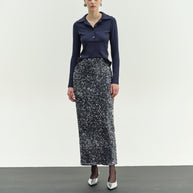 sequin midi skirt