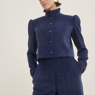 Ruffled neck classic jacket