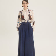 Wide leg pants with belt 