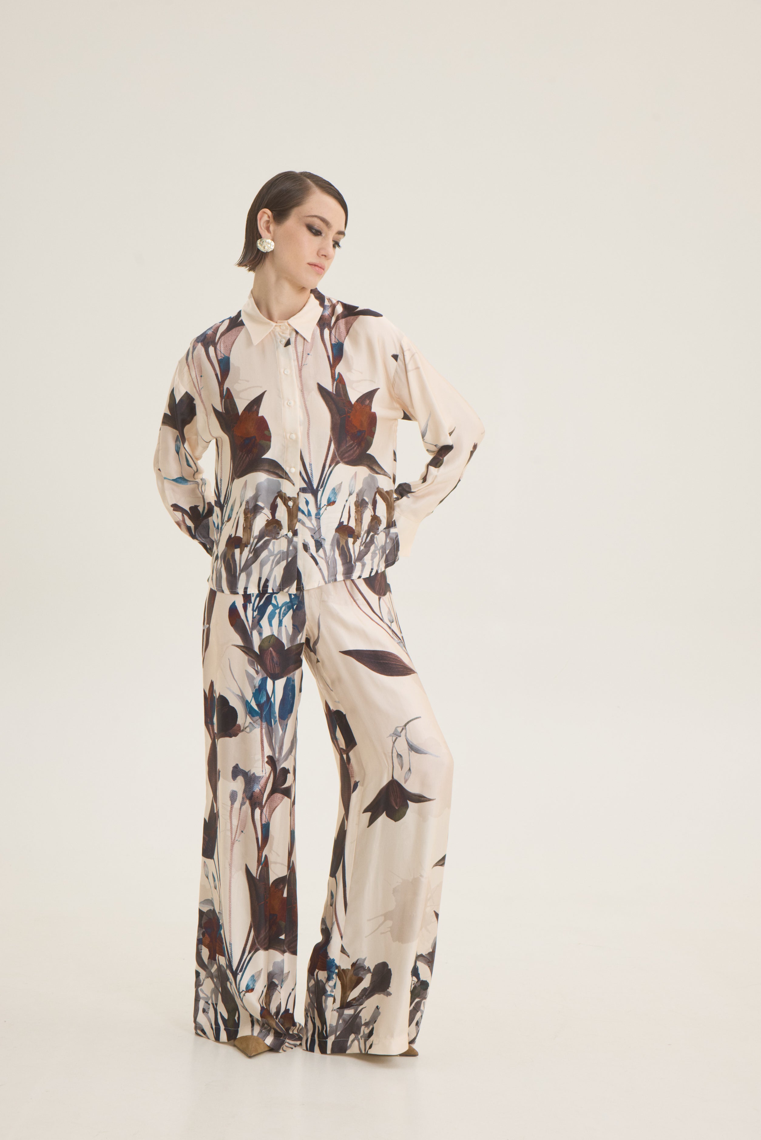 Flower printed shirt