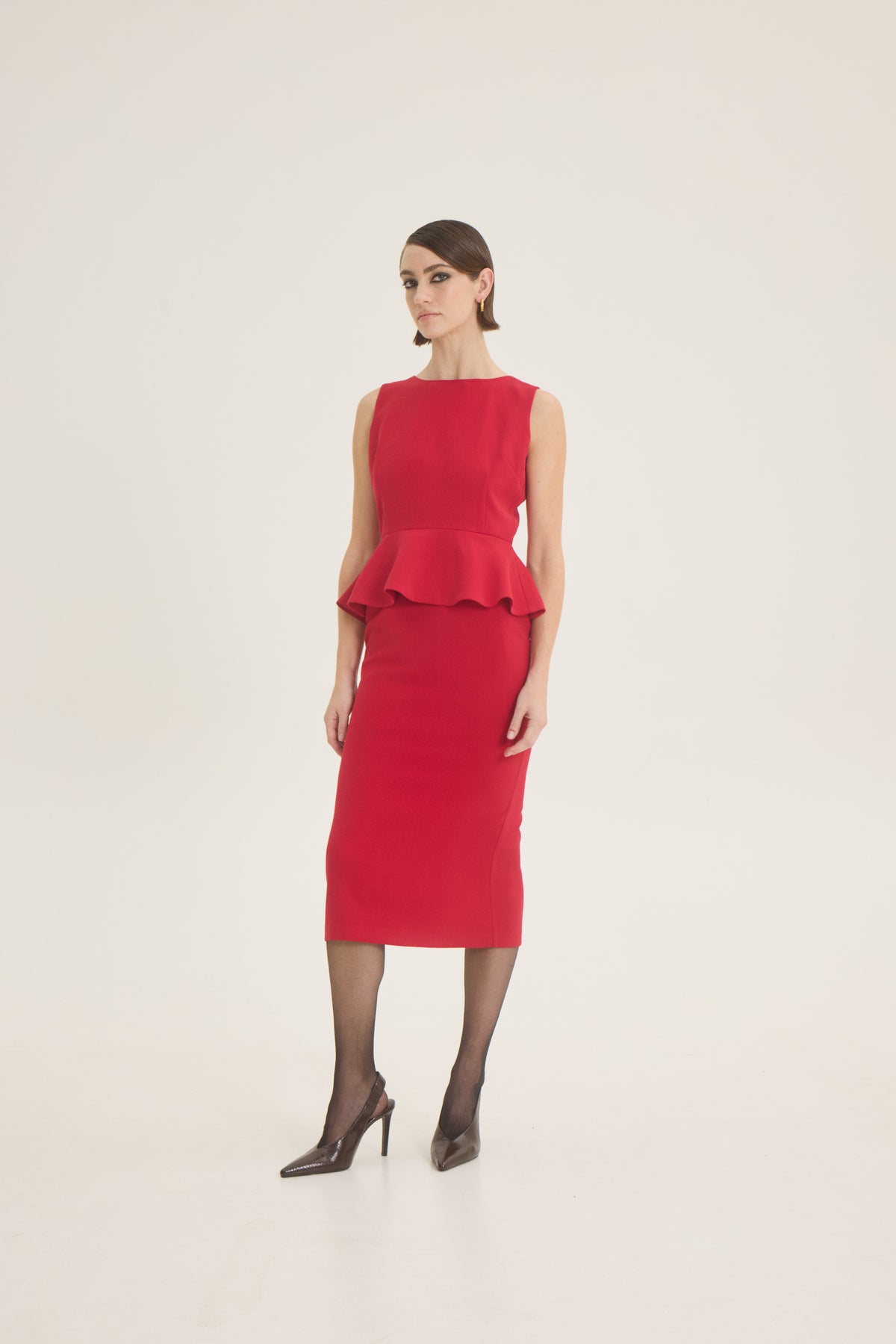 Φόρεμα peplum κρέπ