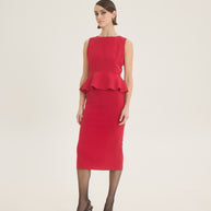 Φόρεμα peplum κρέπ