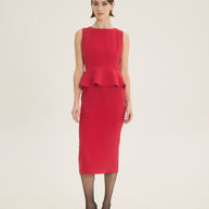 Φόρεμα peplum κρέπ