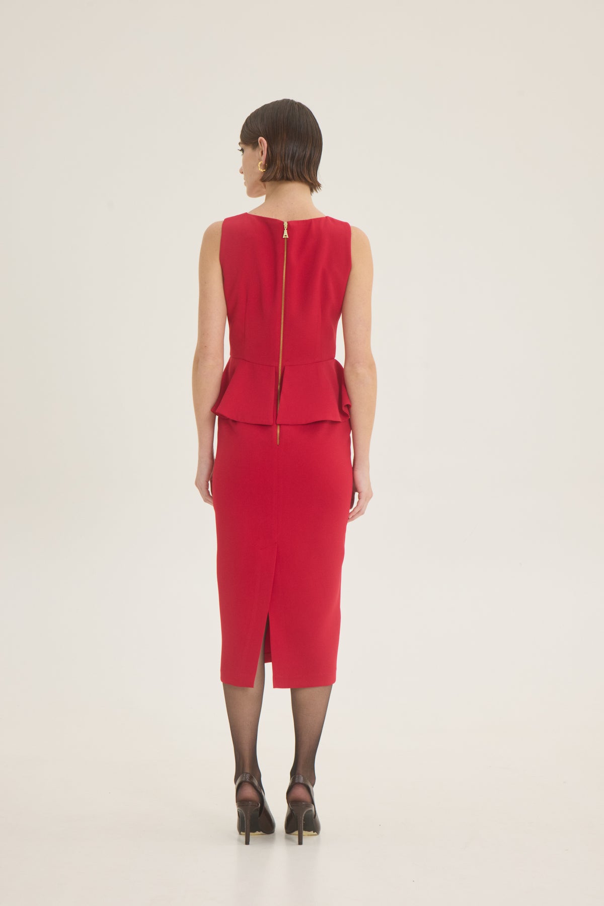 Φόρεμα peplum κρέπ