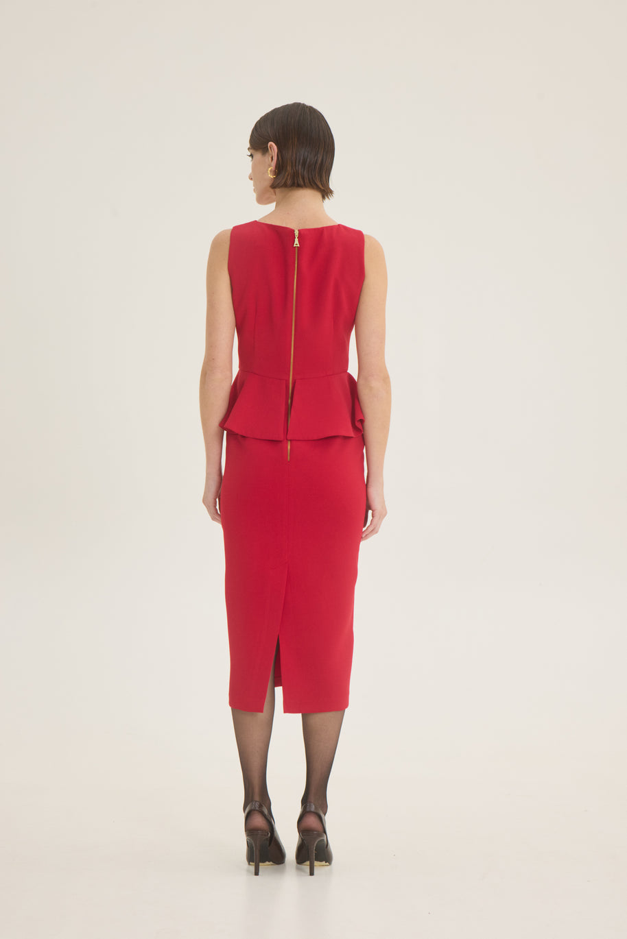 Φόρεμα peplum κρέπ