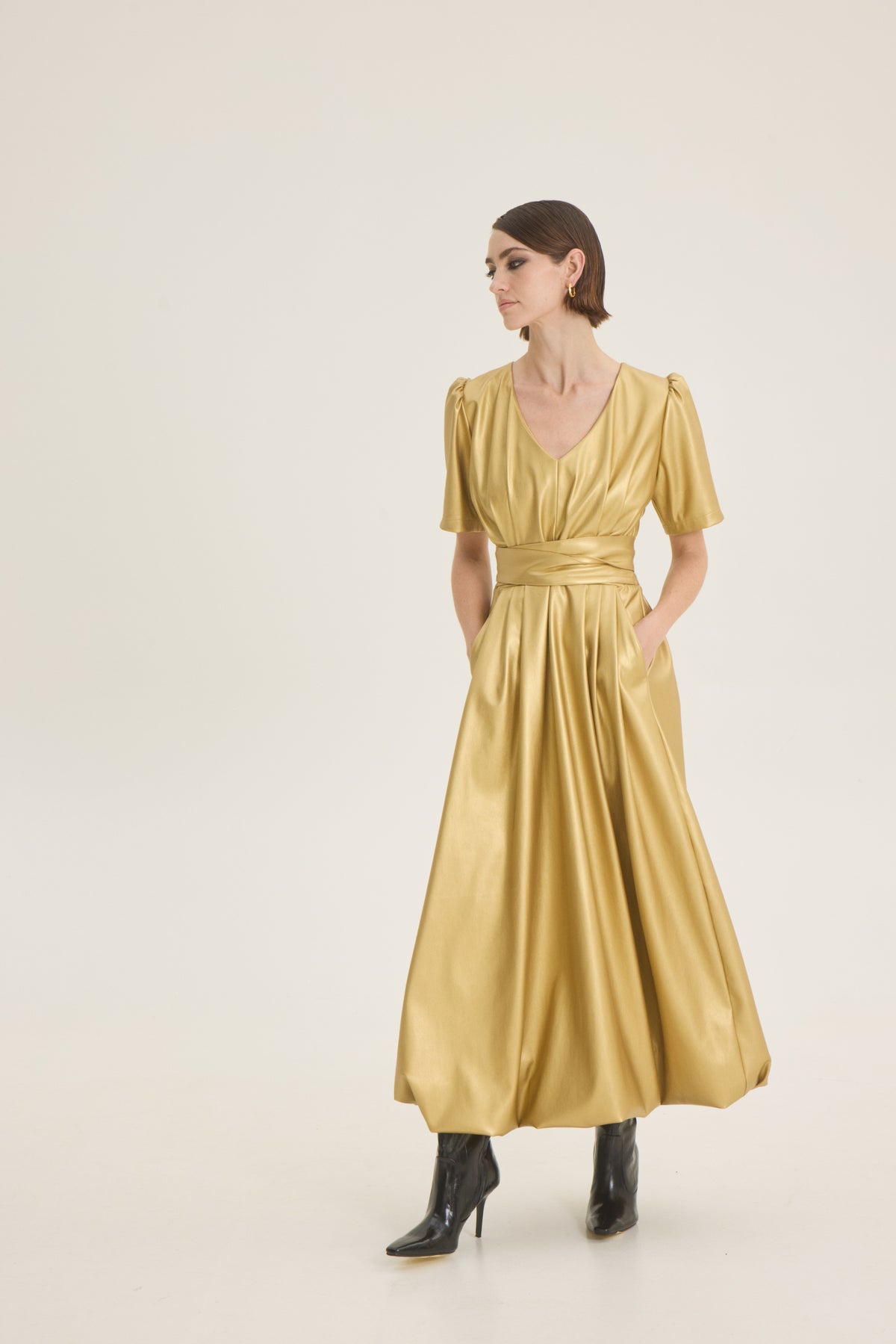 Balloon dress eco leather