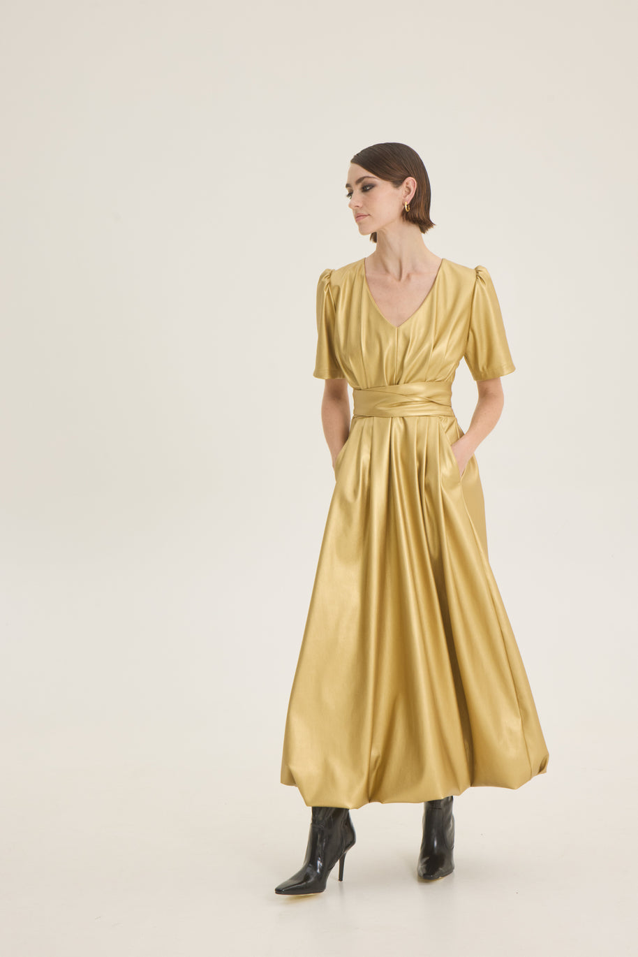 Balloon dress eco leather