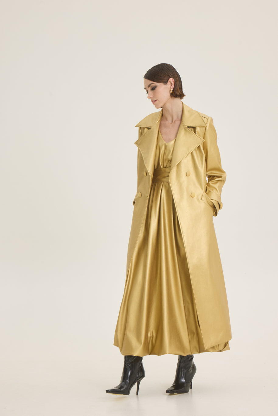 Balloon dress eco leather