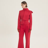 Jacket with scarf and belt