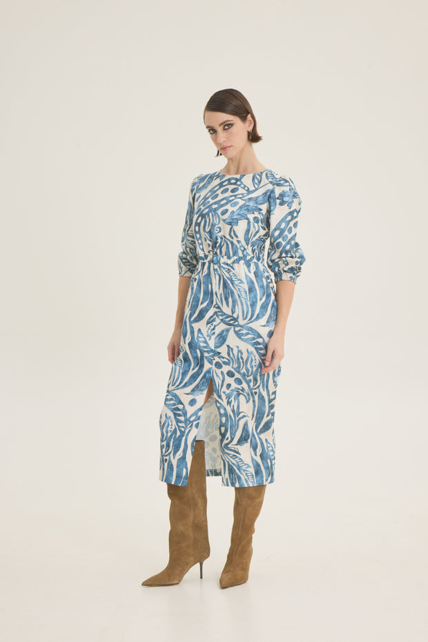 Blue jean printed dress