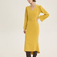 Belted crepe dress