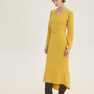 Belted crepe dress