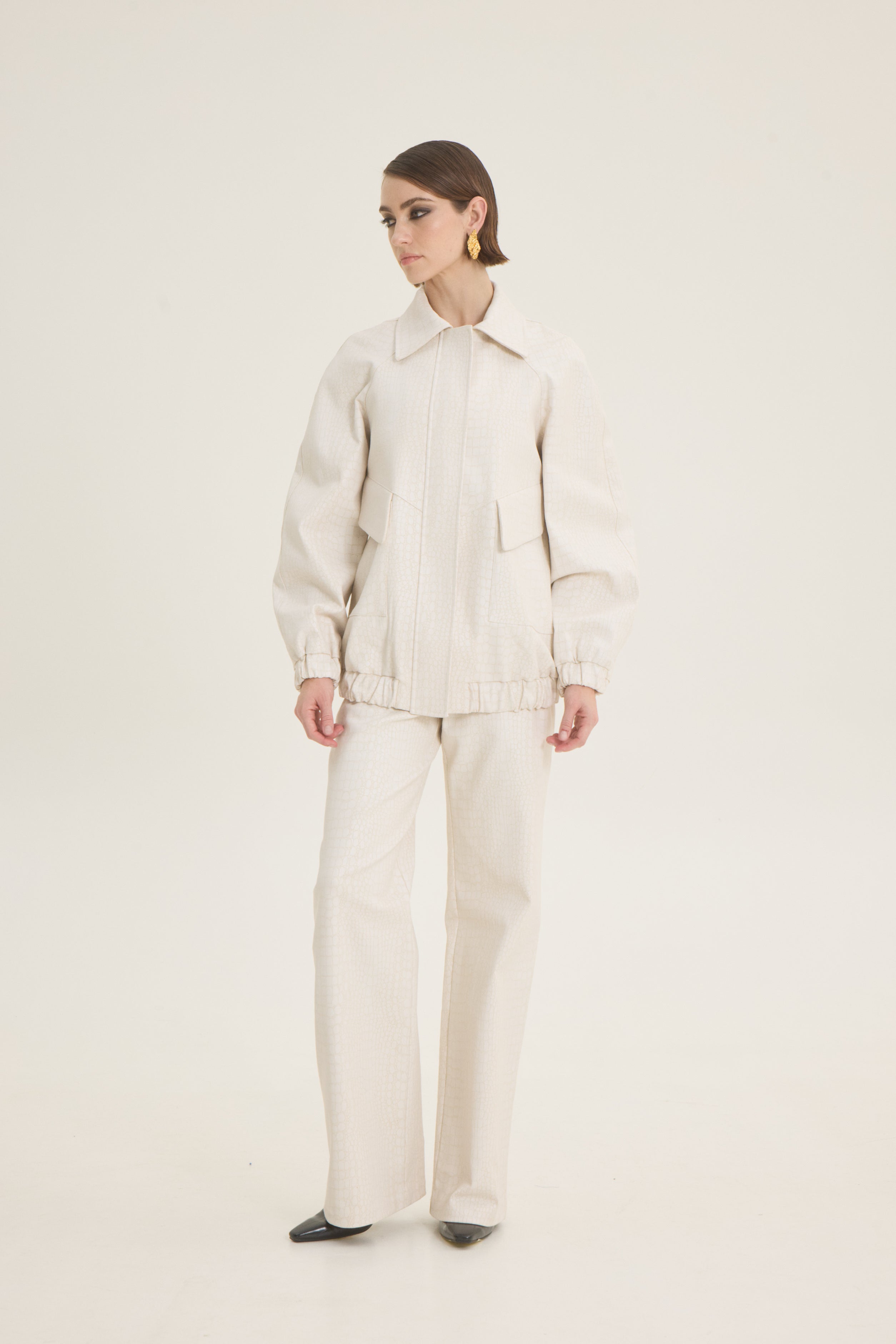 Oversized croco jacket