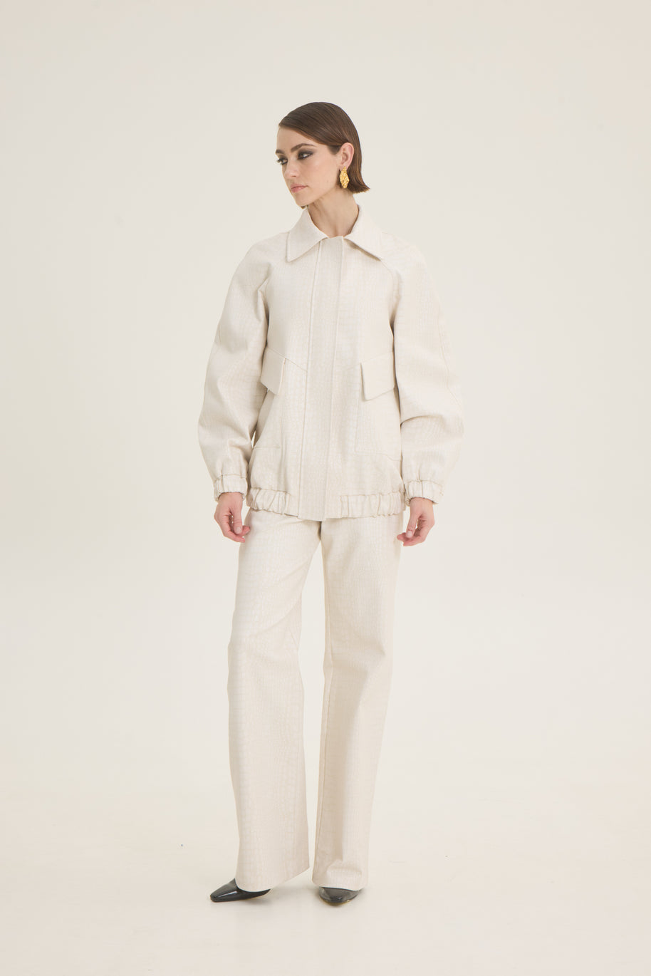 Oversized croco jacket