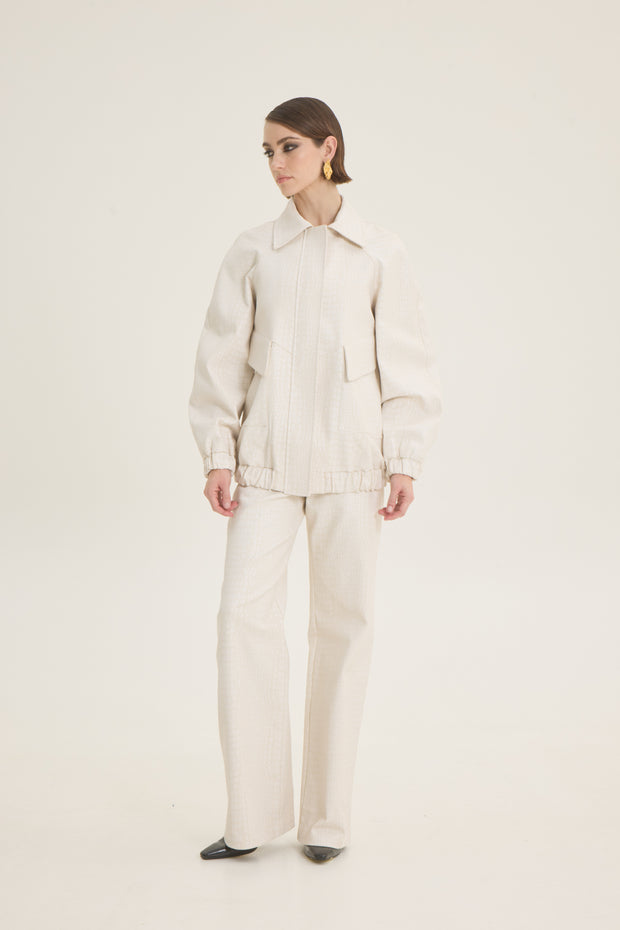 Oversized croco jacket