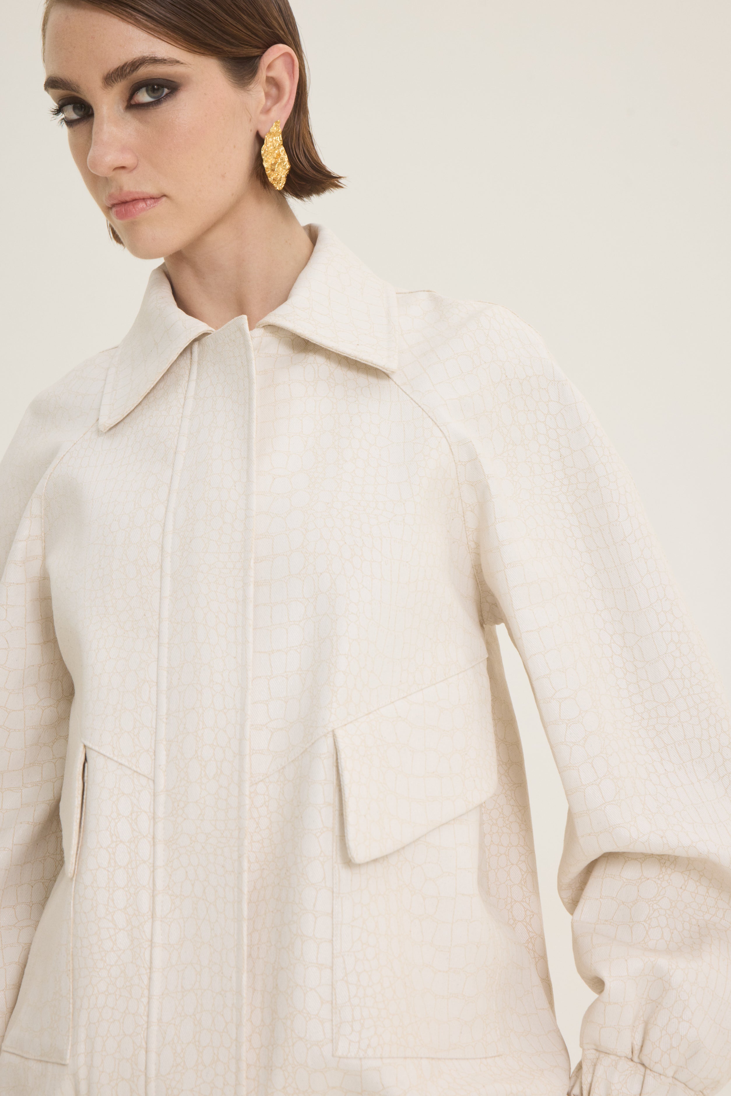 Oversized croco jacket