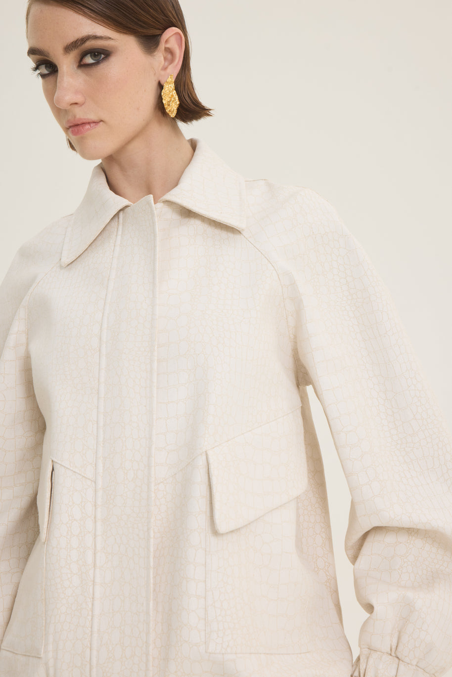 Oversized croco jacket