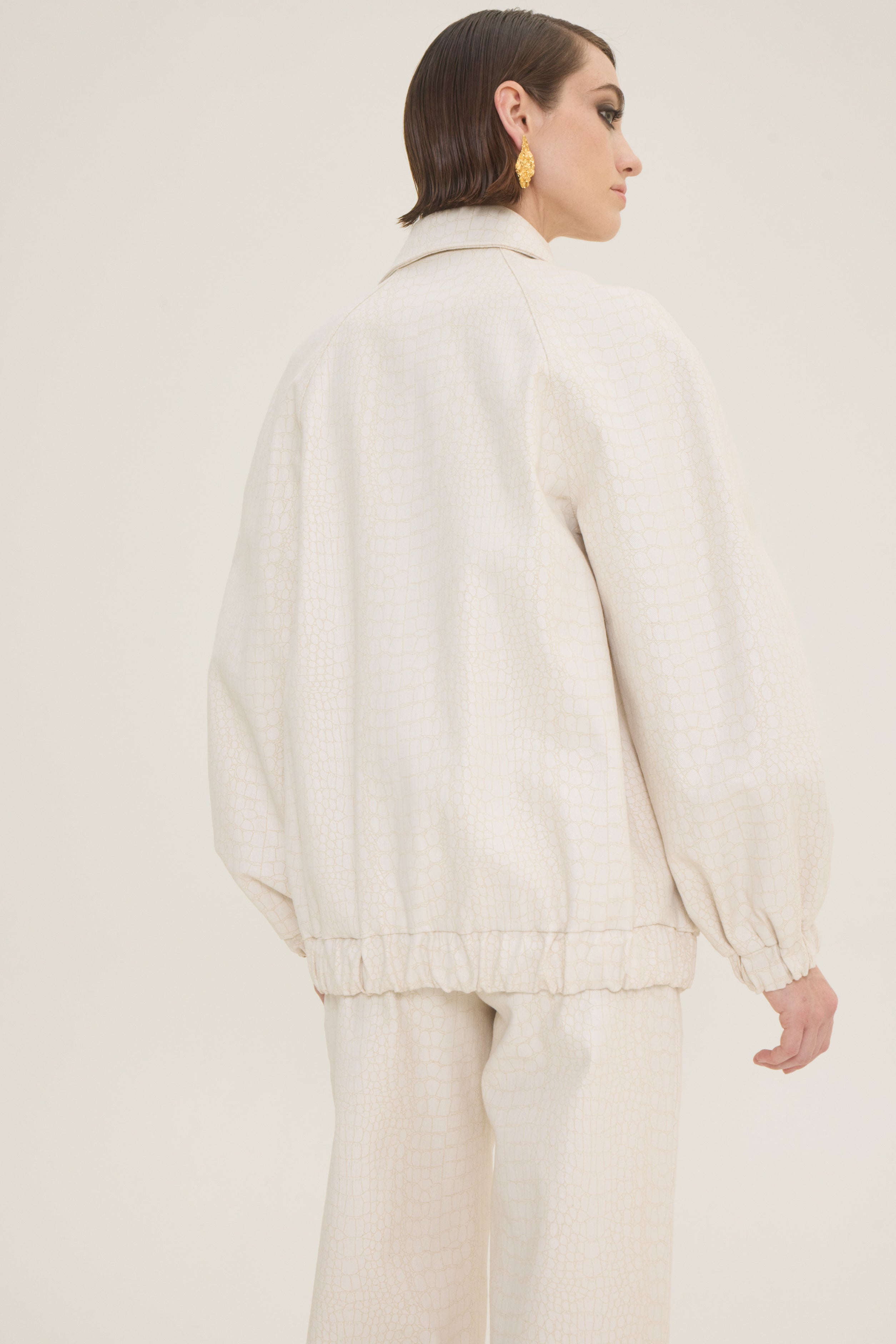 Oversized croco jacket