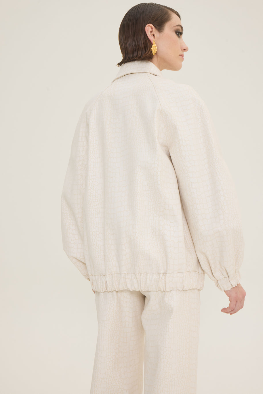 Oversized croco jacket