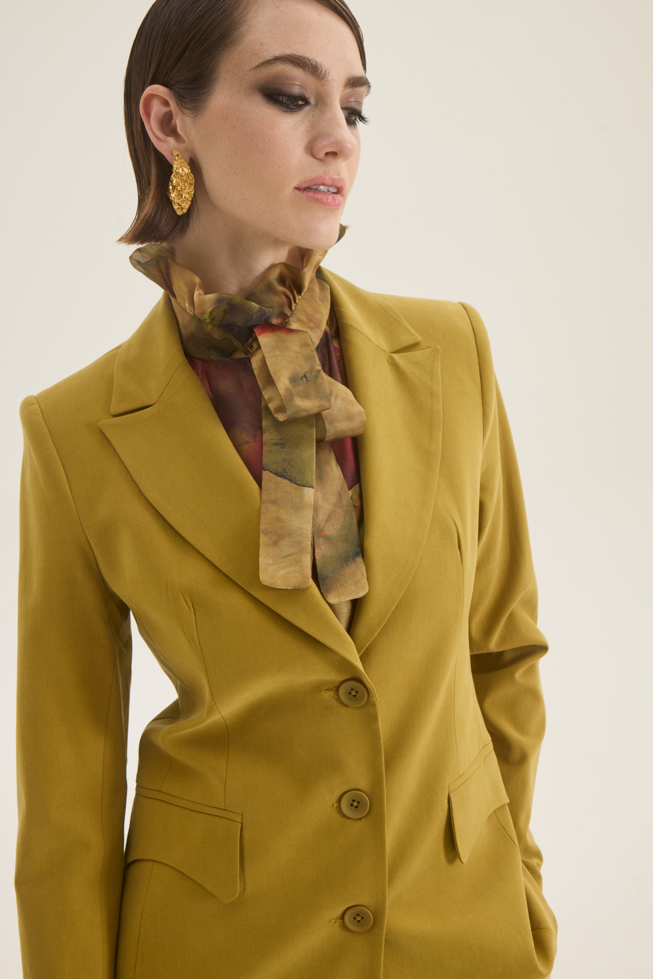 Ruffled neck blouse