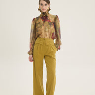 Ruffled neck blouse