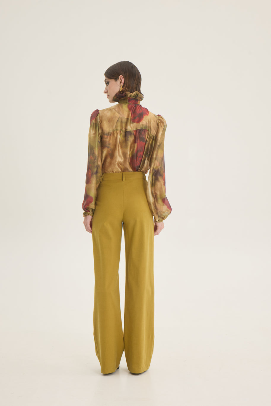 Ruffled neck blouse