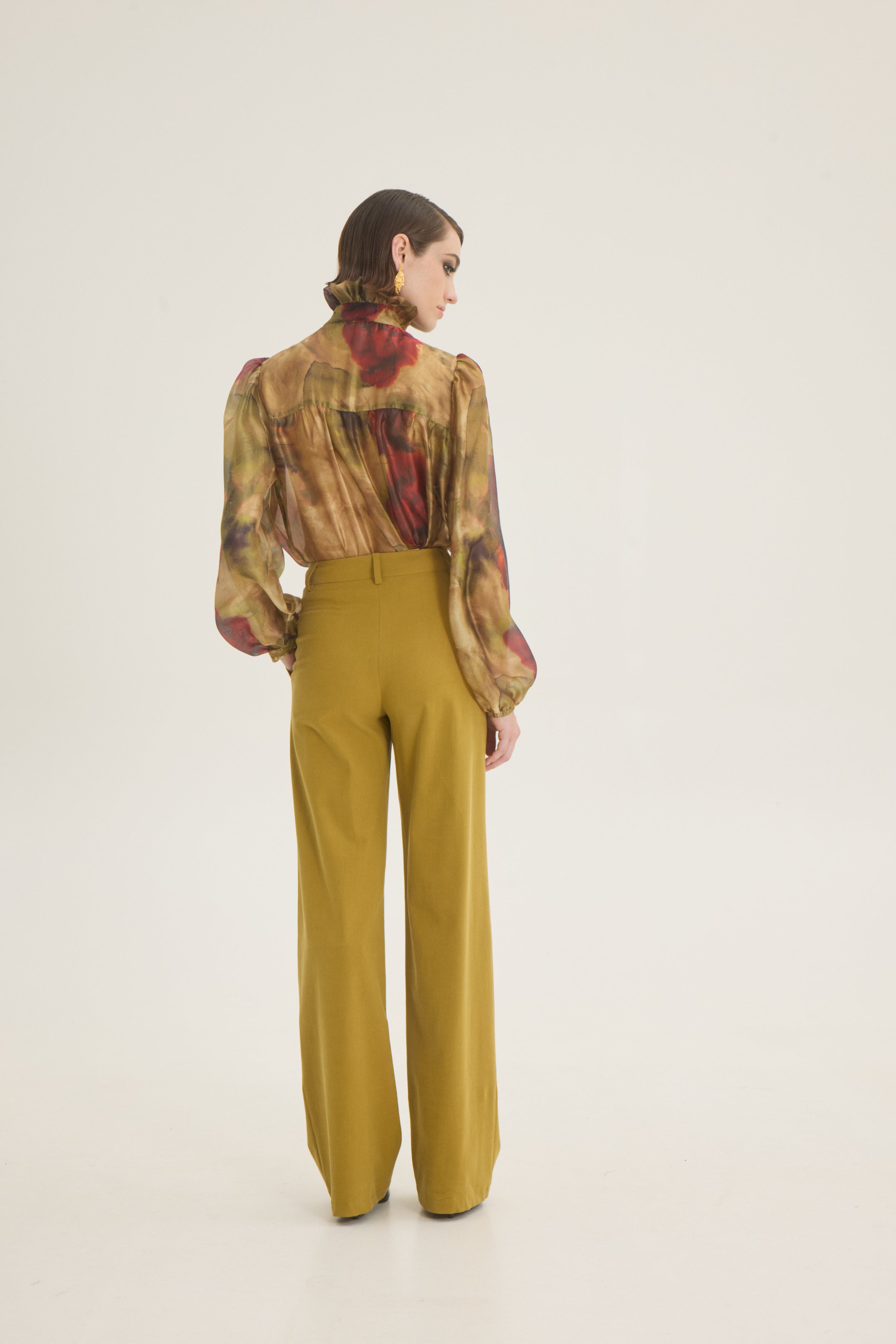 Ruffled neck blouse