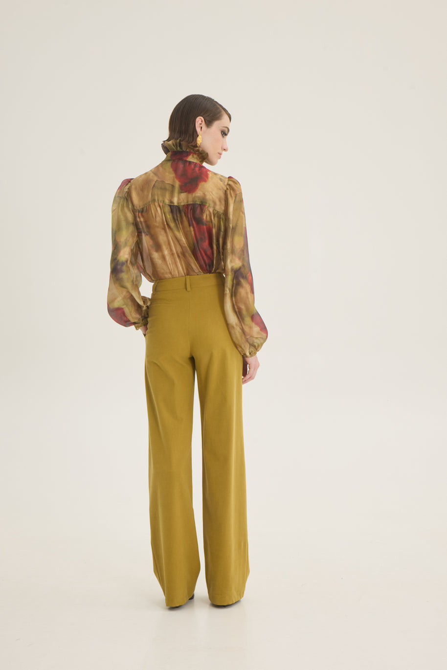 Ruffled neck blouse