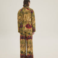 Printed jacket with elastic waist