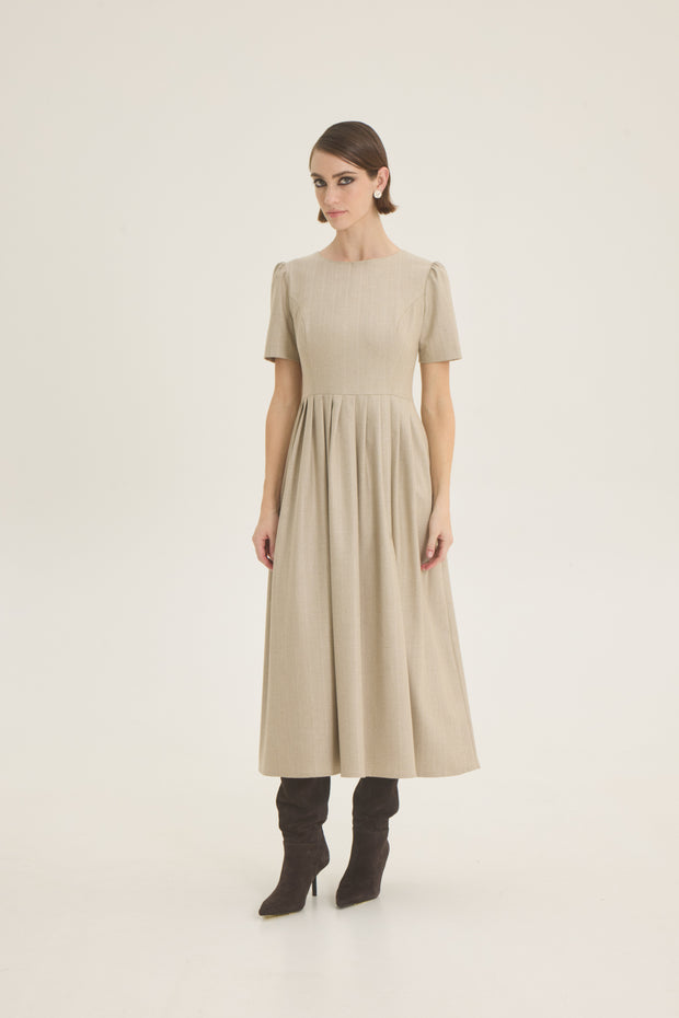 Pleated midi dress