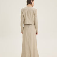 Collarless jacket