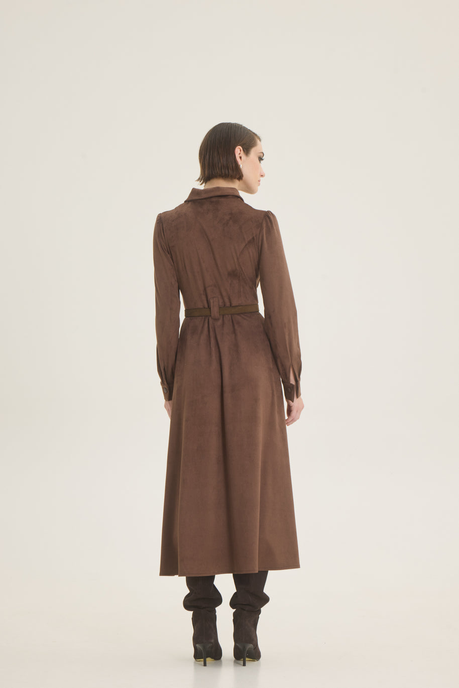 Suede zipped dress