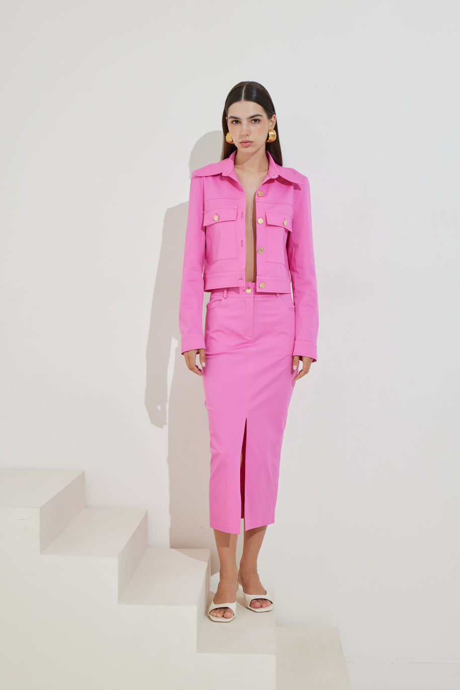 Midi Βαμβακερή Φούστα