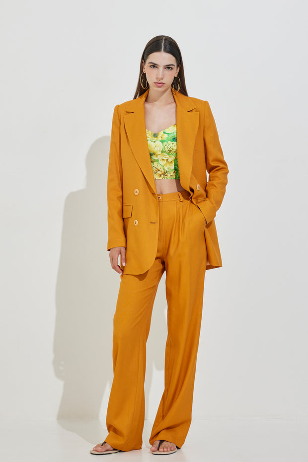 Linen Pleated Pants