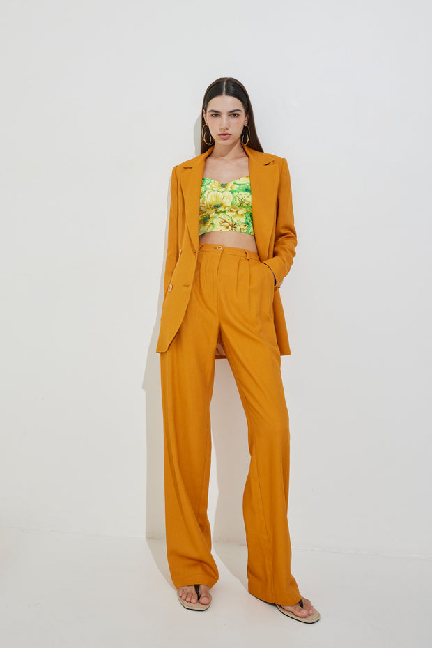 Linen Pleated Pants